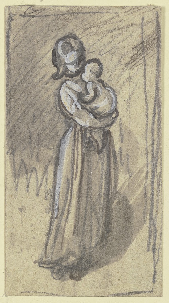 Mädchen mit Kind auf dem Arm