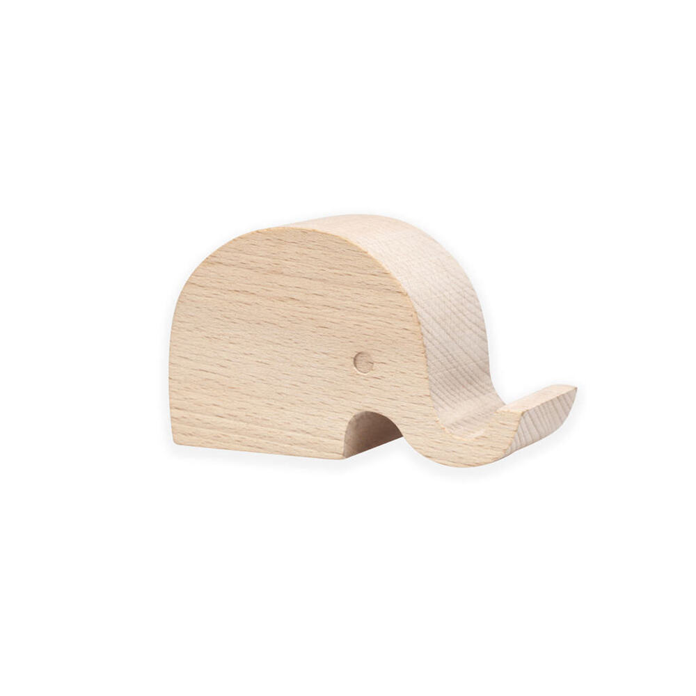 Soporte de madera para celular Kikkerland™ con forma de elefante