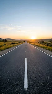 Snowy Forest Road with Car Headlights at Night