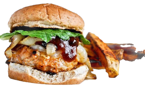 BBQ chicken fillet burger