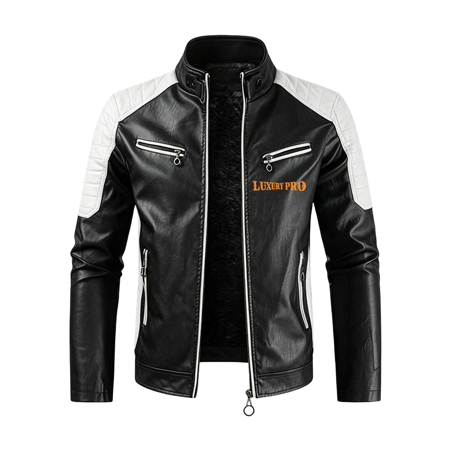 2D Leather Jacket 4 - Stand Collar Jacket