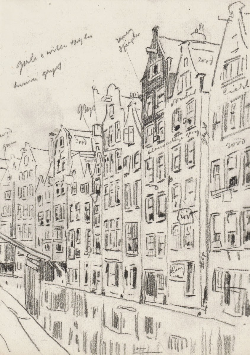 Gezicht op de Oudezijds Achterburgwal te Amsterdam ter hoogte van de Oudezijds K