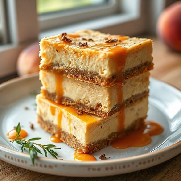Peach Cheesecake Protein Bars Recipe – Easy Homemade Snack in 40 Minutes finished