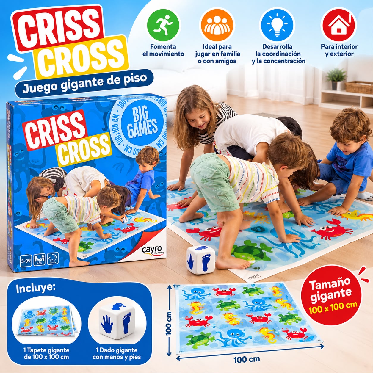 Juego de piso Criss Cross 100 x 100 cm