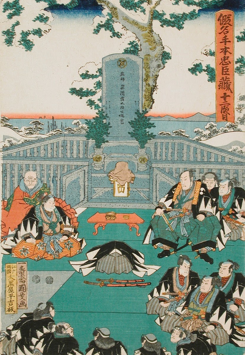 Act XI End The Rōnin Paying Homage to the Tomb of Enya at the Temple Sengakuji H