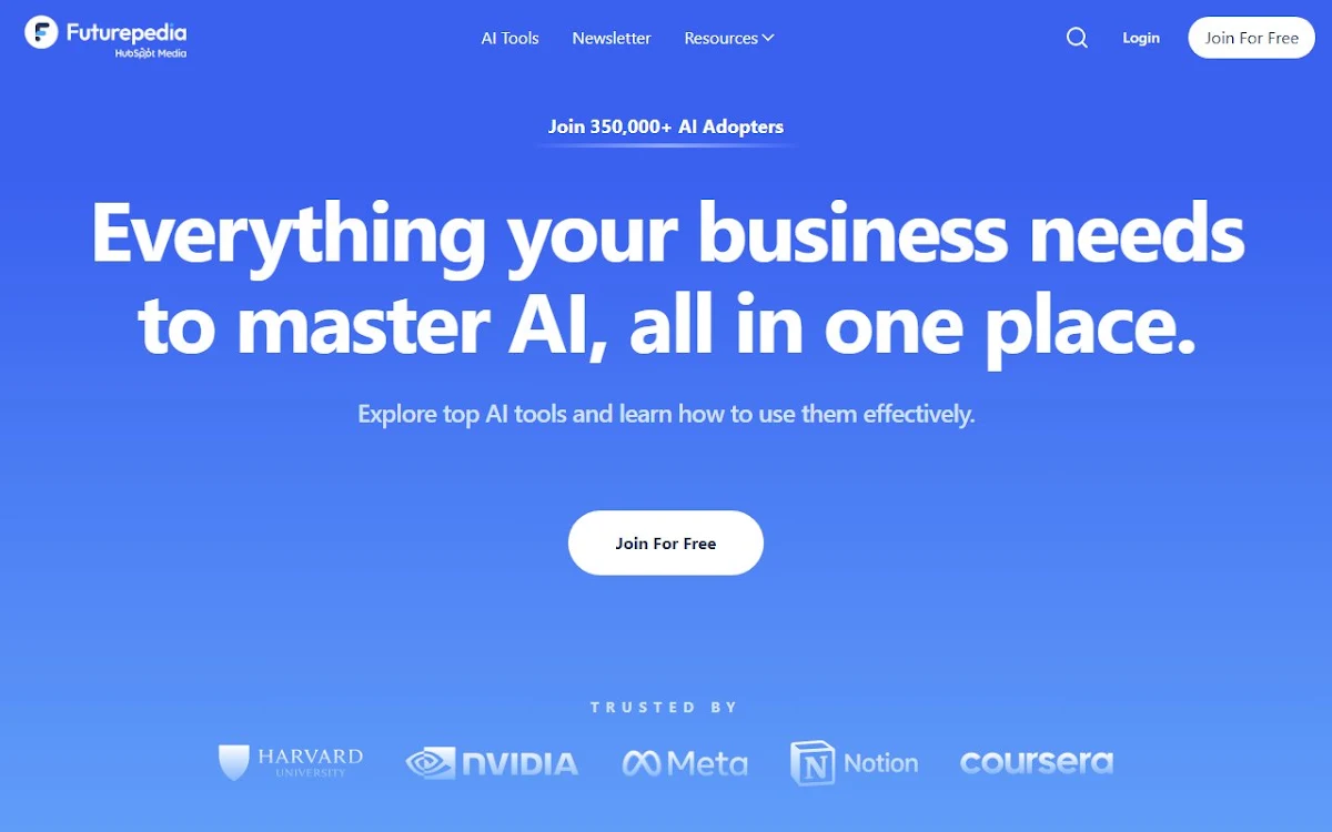 Captura de Futurepedia - Find The Best AI Tools & Software