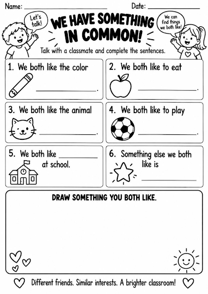 We Have Something in Common Worksheet