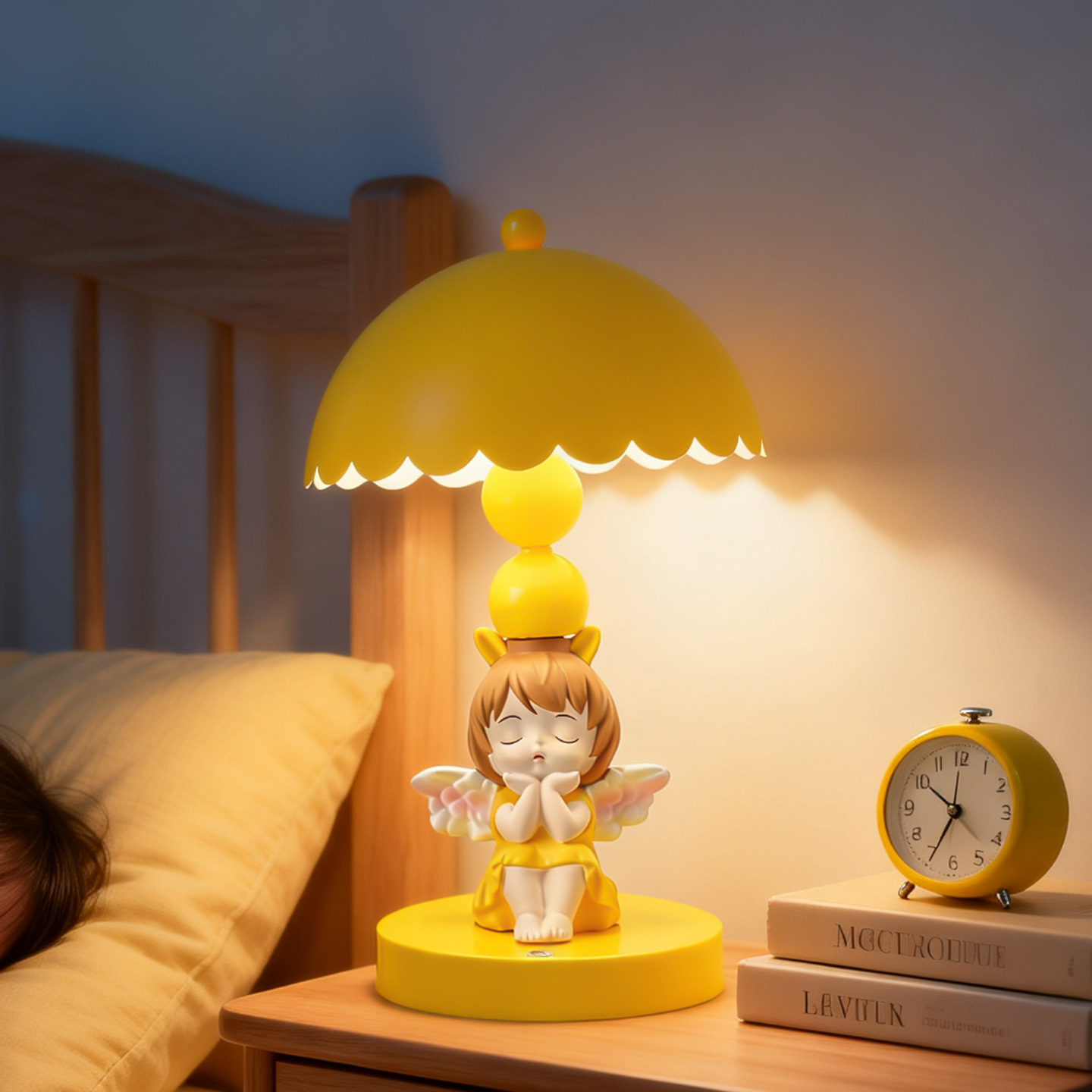 Angel Table Lamp, Nightstand Lamp, 3-Stage Dimmable