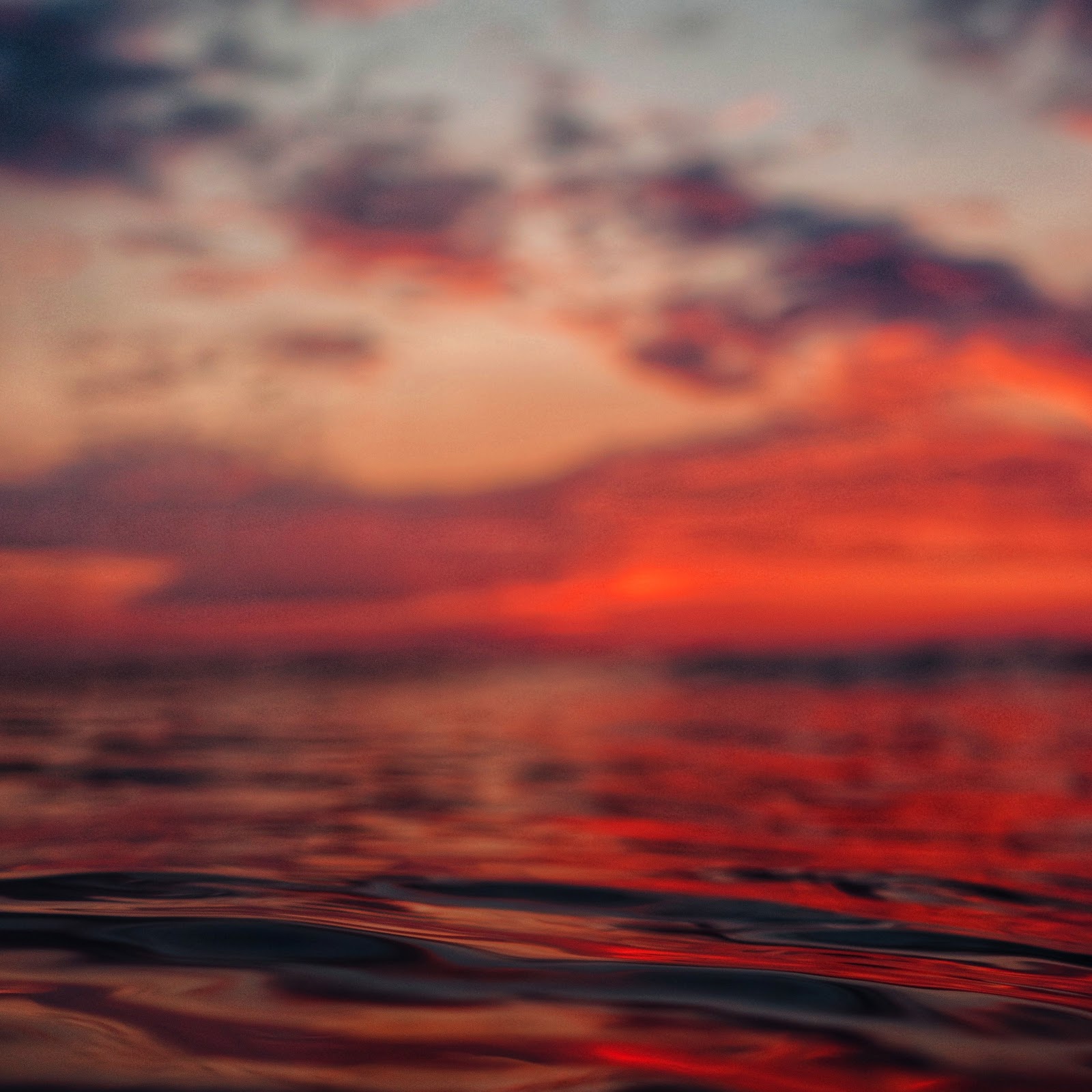 Download Fiery Sunset Ocean Waves 5K iPhone