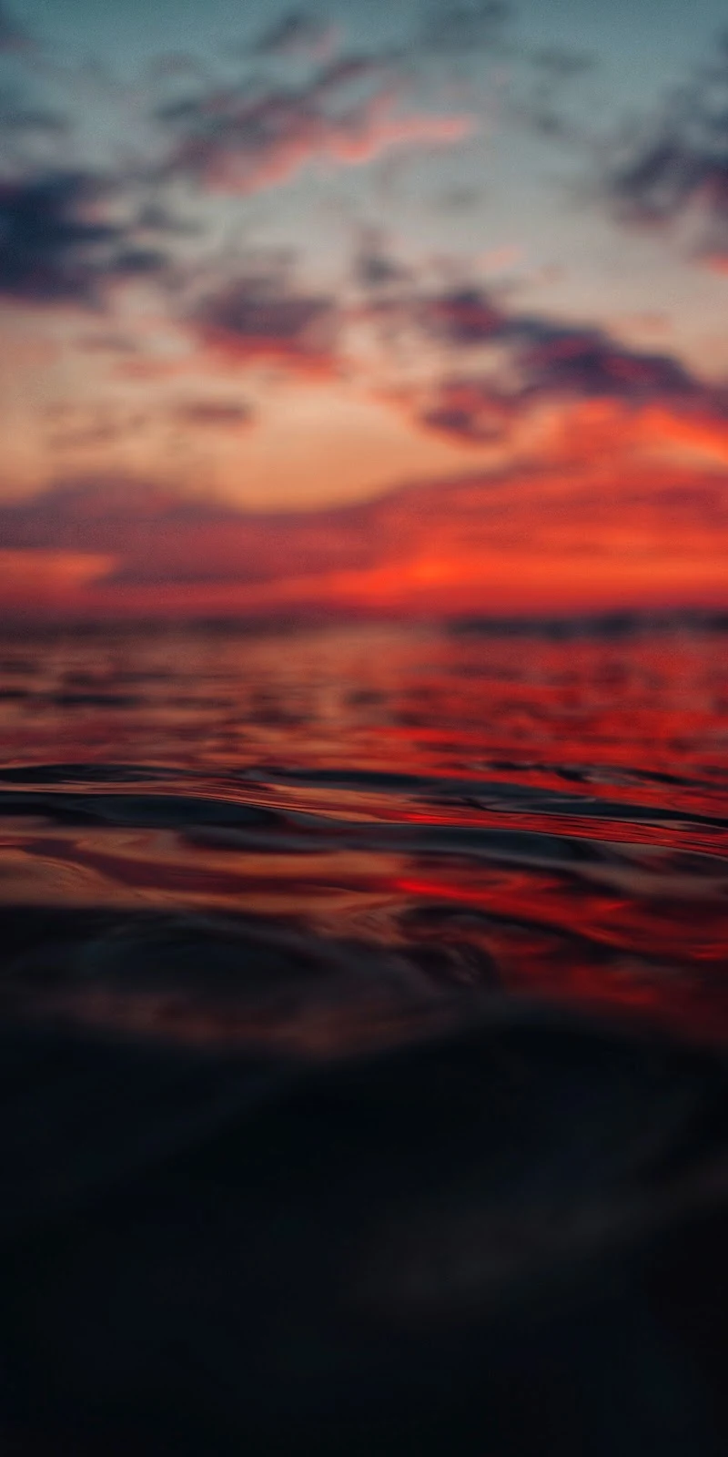 Fiery Sunset Ocean Waves - Nature Photography 5K iPhone Wallpaper (3061x6121)