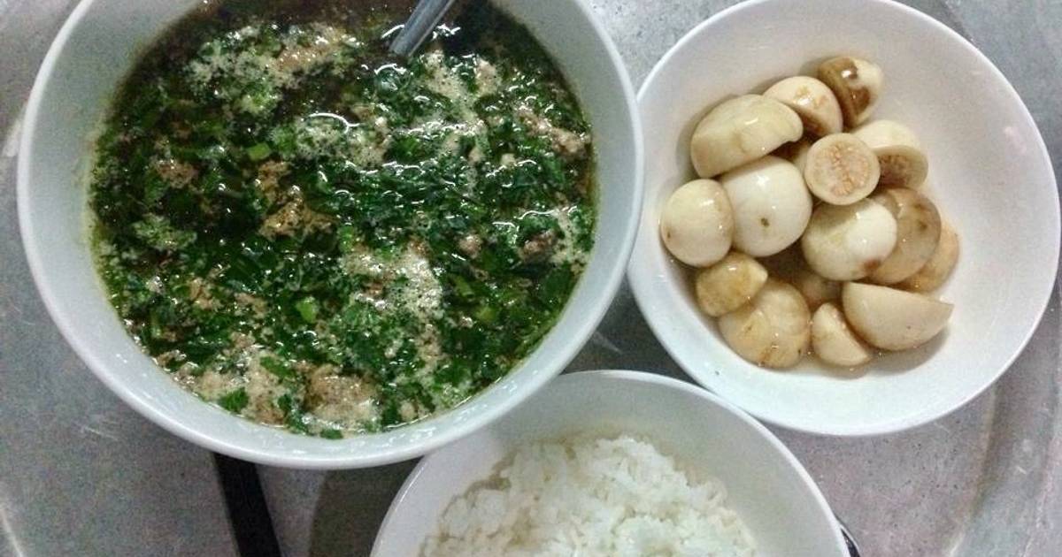 Canh cua rau đay mùng tơi