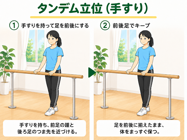 タンデム立位（手すり）