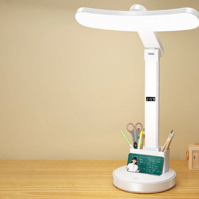 LED-Schreibtischlampe mit Stiftehalter und Augenschutz