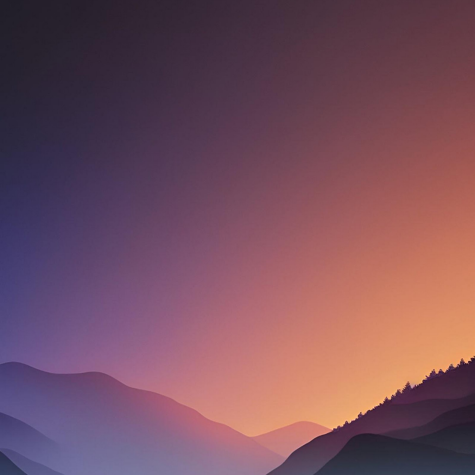Download Layered Mountain Sunset Landscape Full HD iPhone