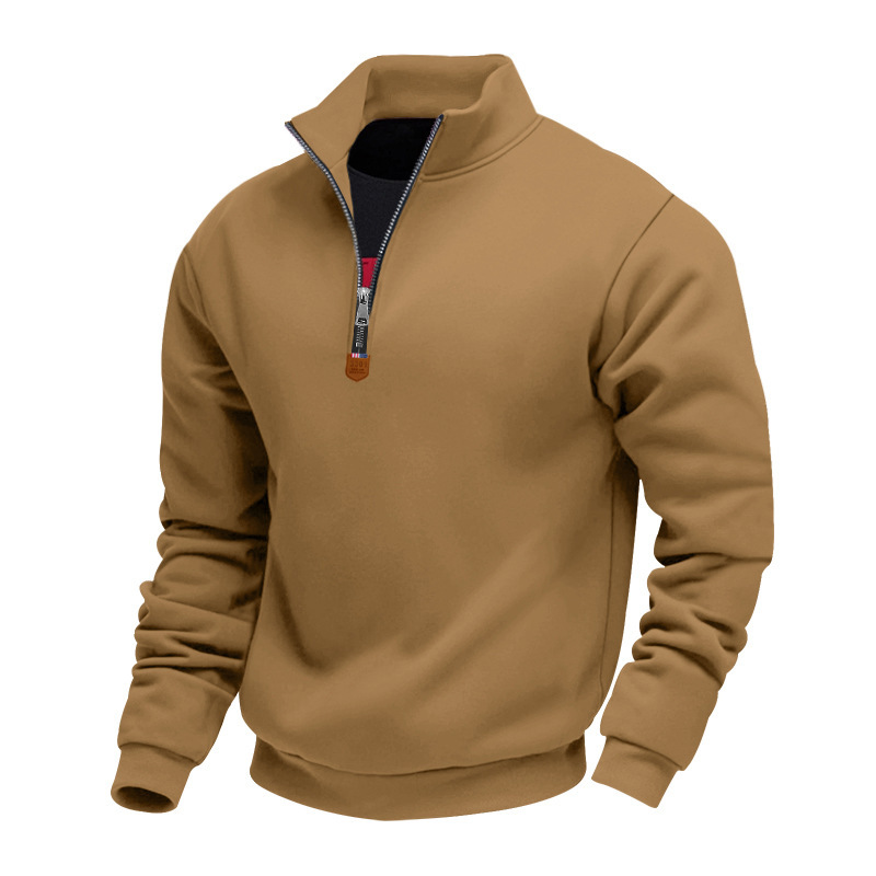 Sporty men's sweater with zipper and lining