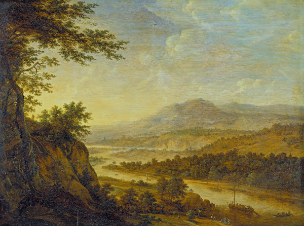 River Landscape with Rise of Cliffs 1650