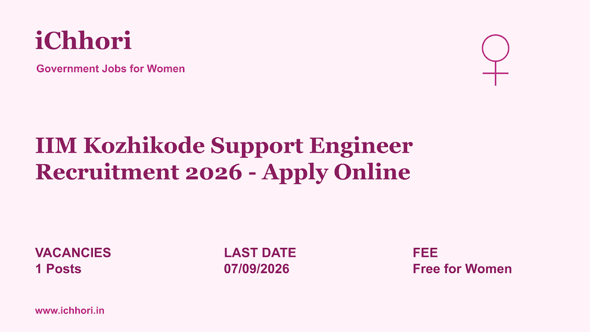 IIM Kozhikode Support Engineer Recruitment 2026 - Apply Online - iChhori