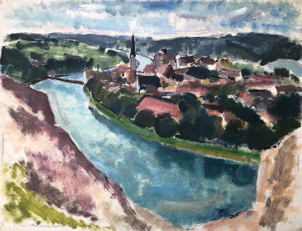 Wasserburg am Inn  Blick von der Innleite aus 1925