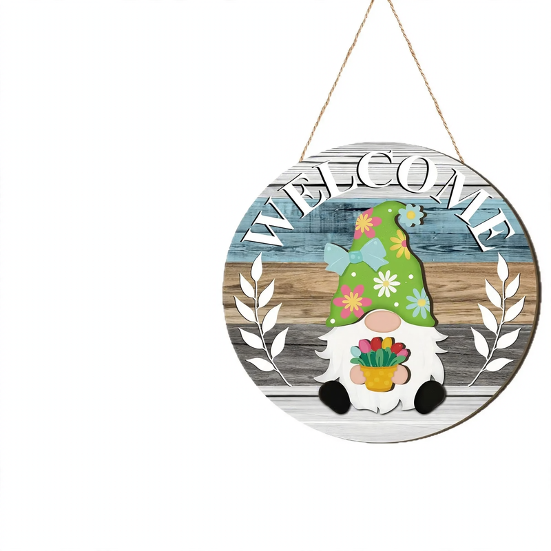 Decorative Wooden Gnome Set, 30 x 30 cm