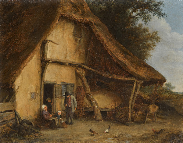 Peasant family outside a cottage 1668