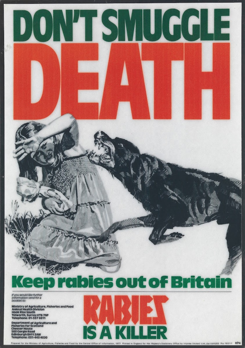 Dont Smuggle Death Keep Rabies Out Of Britain  Rabies Is A Killer 1977
