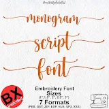 Stitch photo 1 of the Satin stitch Monogram Script Embroidery Font embroidery design