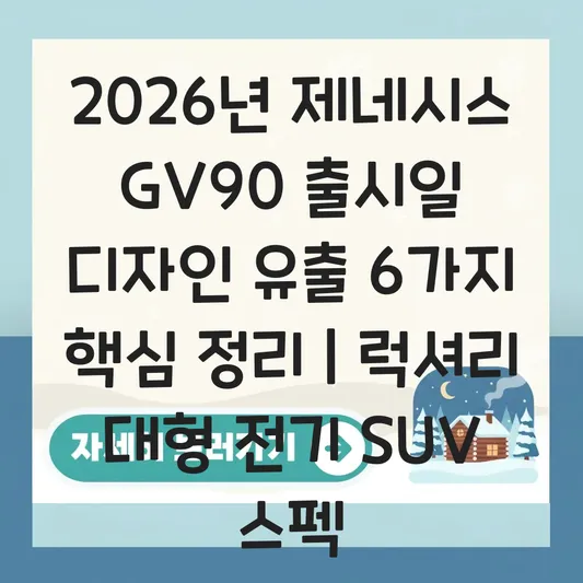 제네시스 GV90 출시일 디자인 유출 및 럭셔리 대형 전기 SUV 스펙 정리 대표 이미지