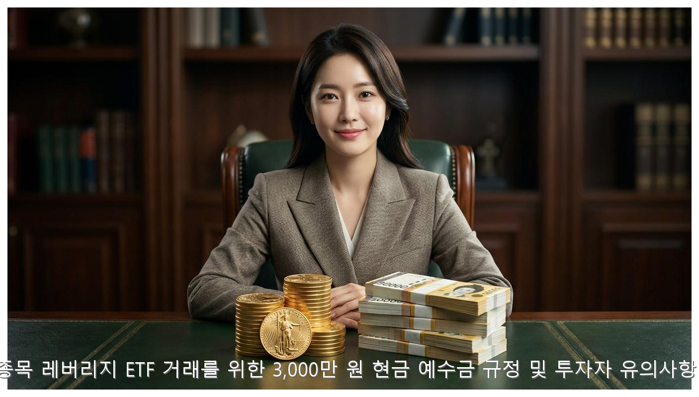 단일종목 레버리지 ETF 거래를 위한 3,000만 원 현금 예수금 규정 및 투자자 유의사항 분석 핵심 안내 및 분석 인포그래픽 (3)