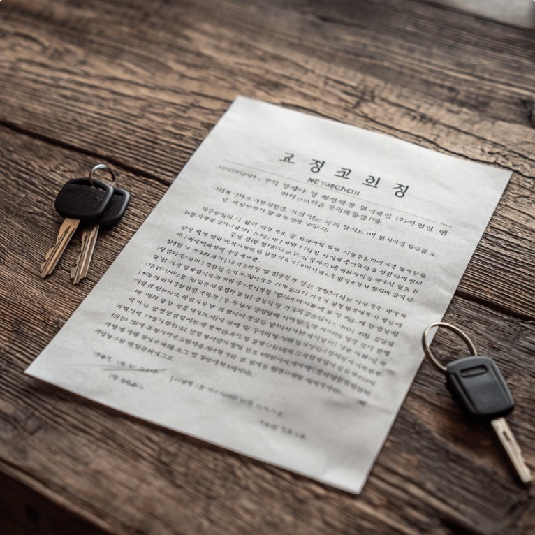 자동차 과태료 고지서 이미지 연출