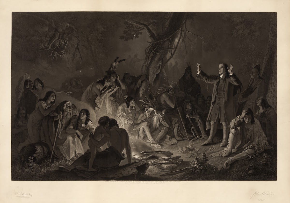 David Zeisberger preaching to the Indians 1864
