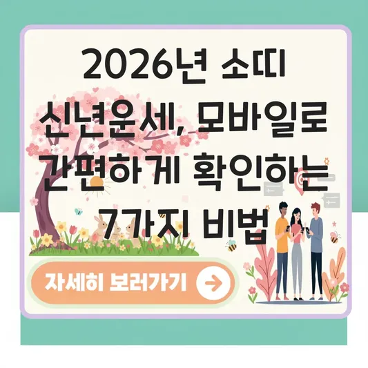 모바일로 간편하게 2026년 소띠 신년운세 보는 방법 대표 이미지