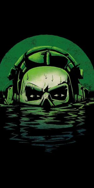 Skull, Green, Water, Military 5K Wallpaper Background