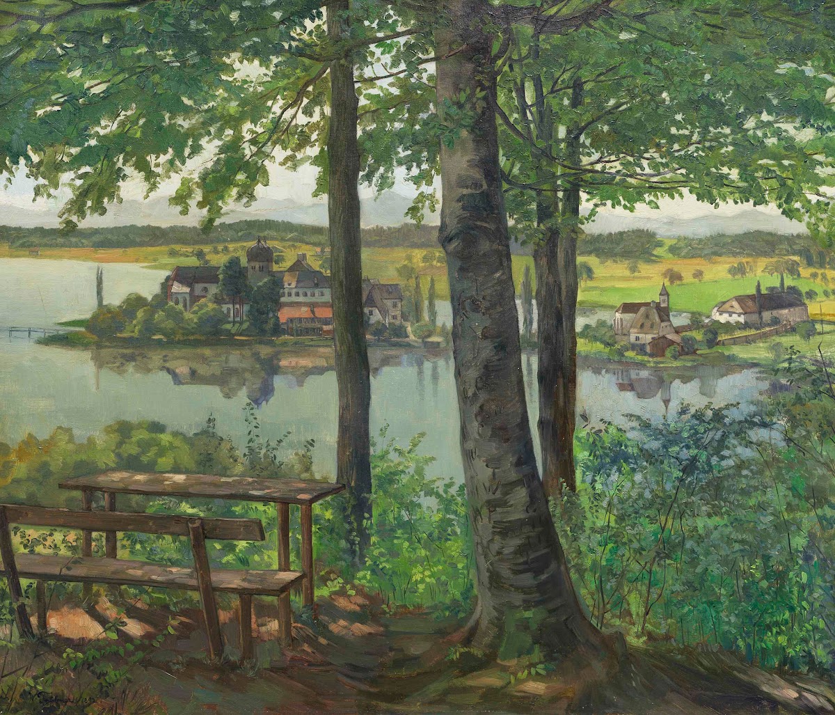 Aussicht auf Kloster Seeon 1892