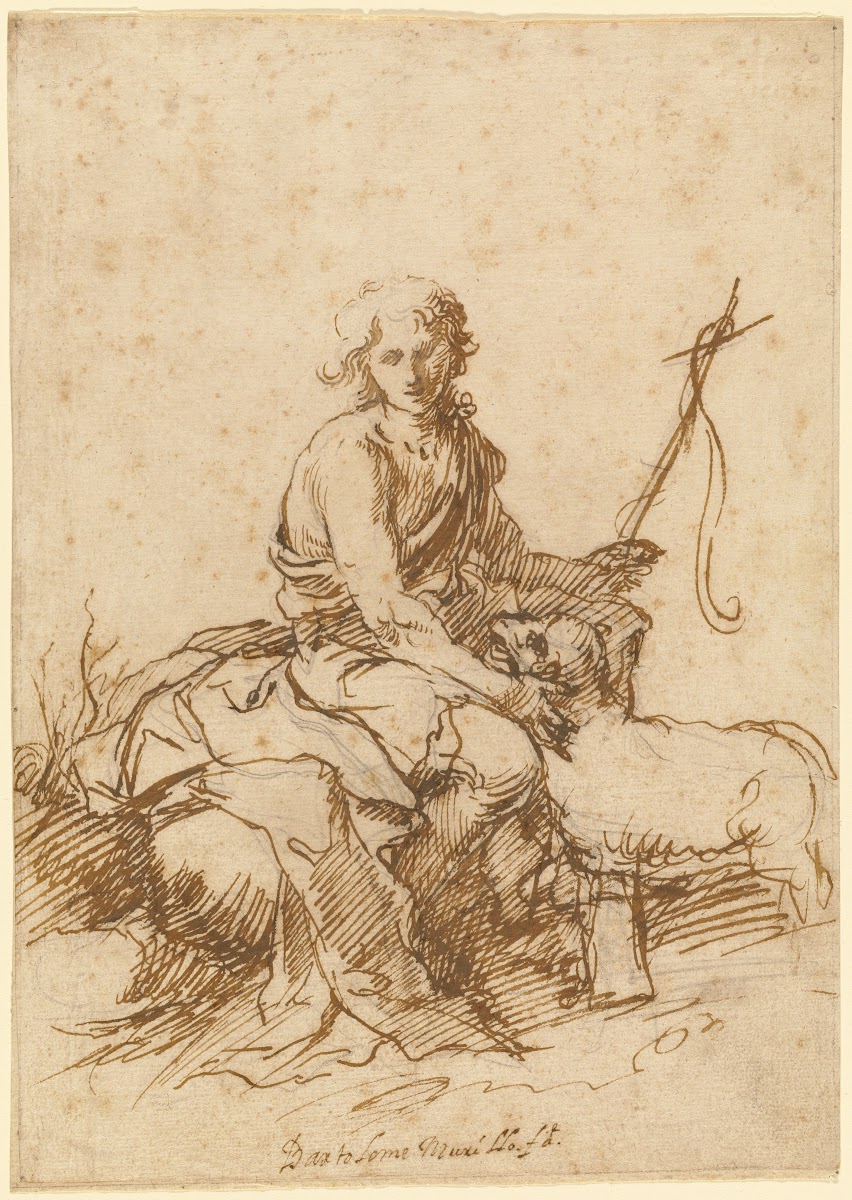 The Youthful Saint John the Baptist Seated in a Landscape 1655