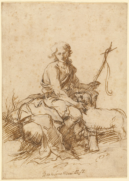 The Youthful Saint John the Baptist Seated in a Landscape 1655