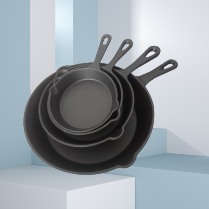 Gusseiserner Topf-Set, 3 oder 4 Teile, 14–26 cm