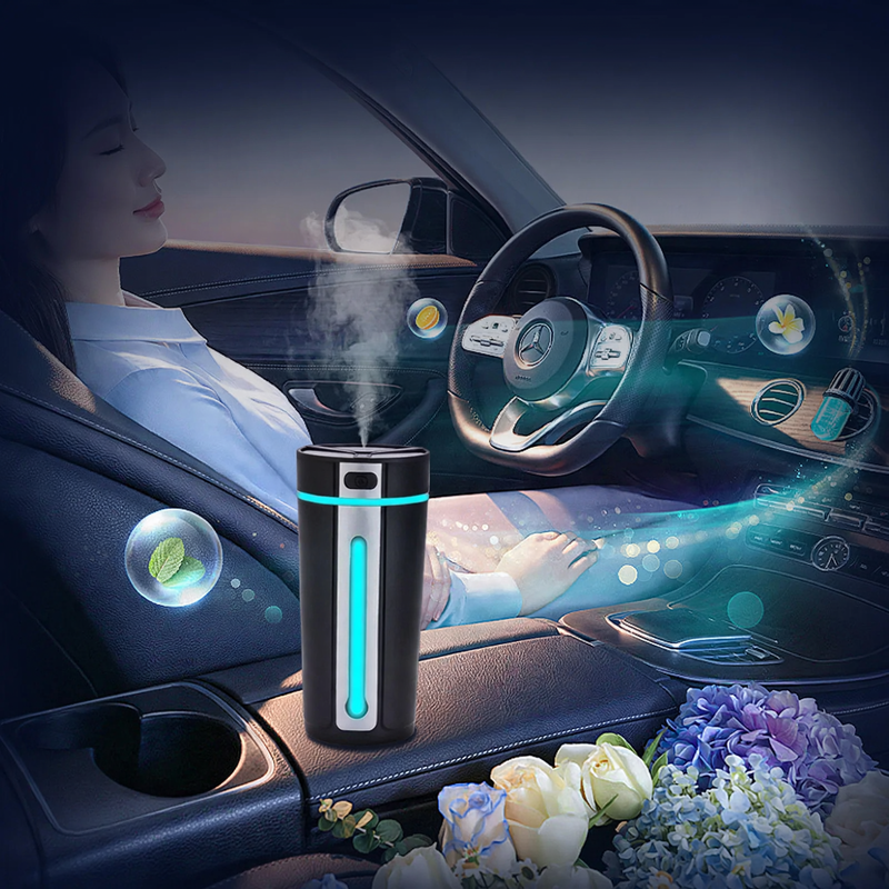 Car diffuser with LED light, model LA-0640