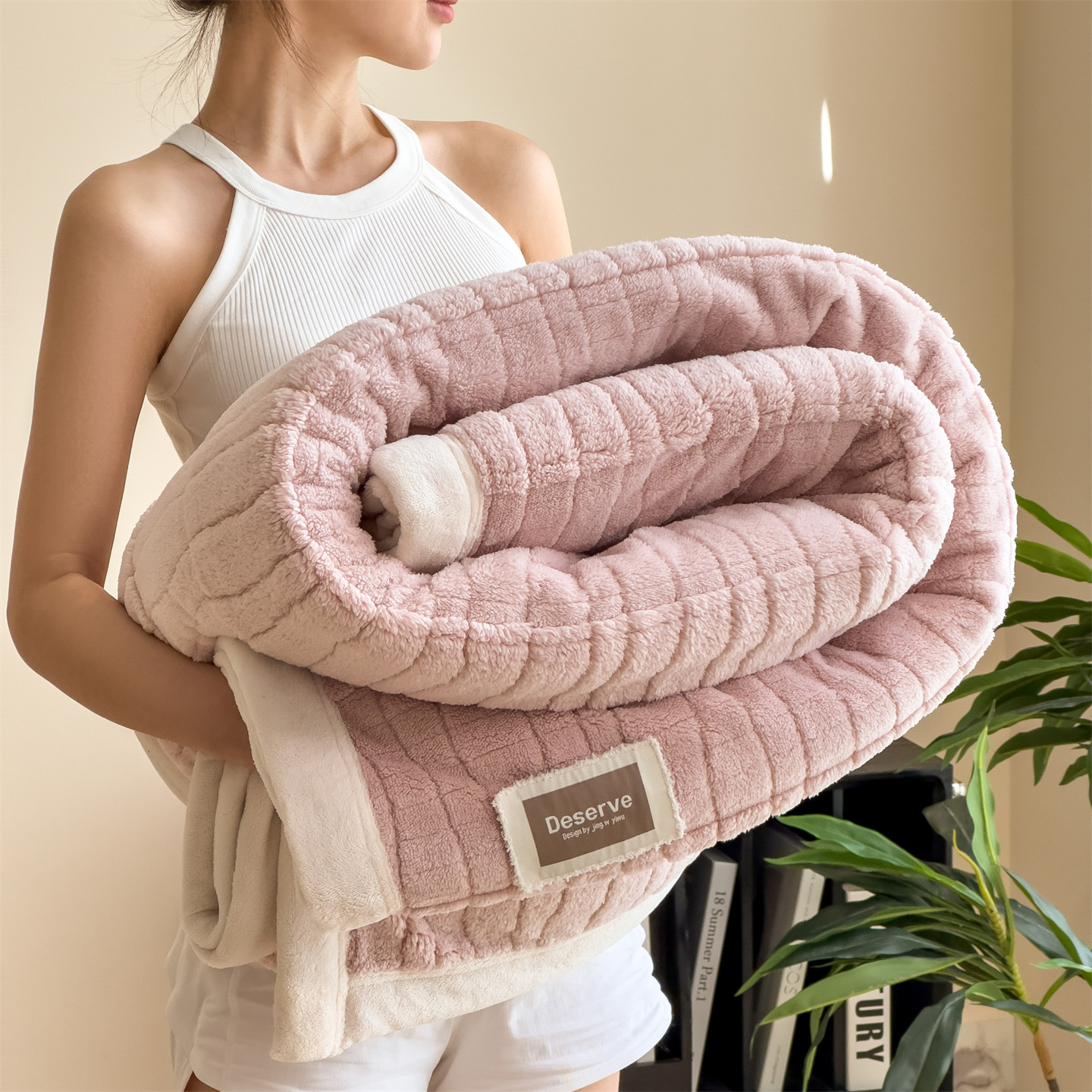 Milk fiber throw blanket, 100–200 cm, four seasons
