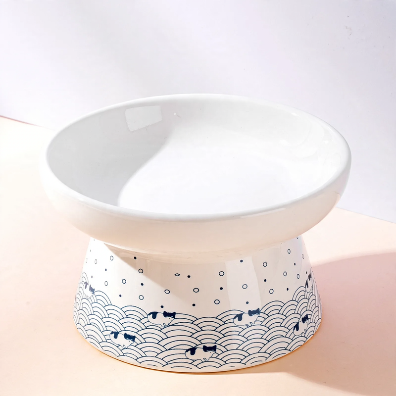 Keramik-Futternapf mit Fuß, ergonomisch, für Katzen und Hunde