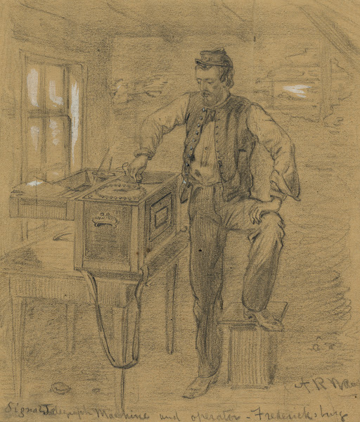 Signal Telegraph Machine and operator  Fredericksburg 1862