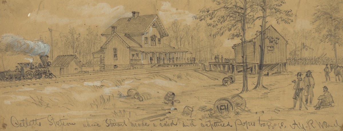 Catletts Station where Stuart made a raid and captured Popes baggage 1862