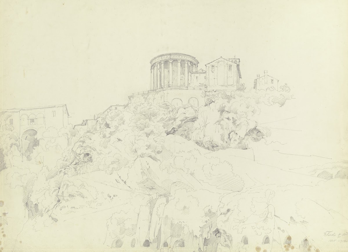 Der Tempel der Vesta und S Giorgio in Tivoli 1835