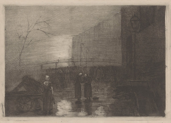 Stadsgezicht bij nevelachtig weer 1886