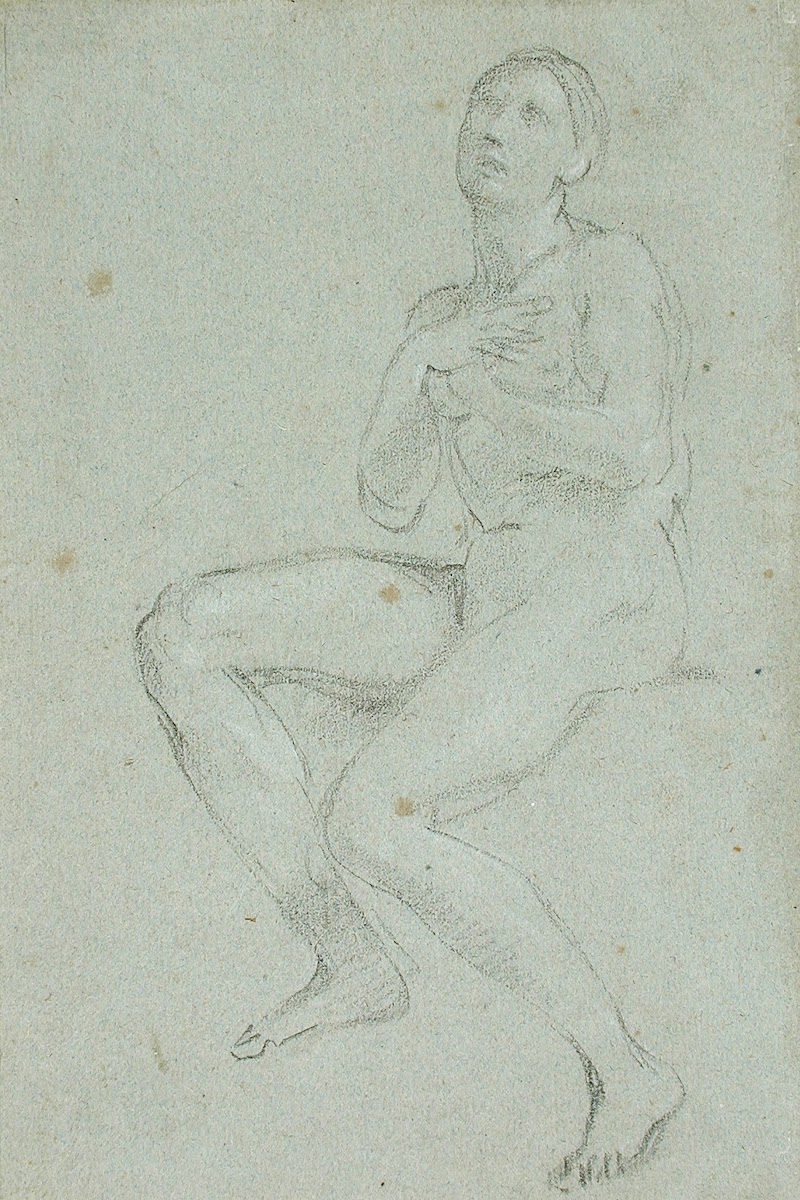Nude Woman Seated with Arms Crossed 17th 18th century
