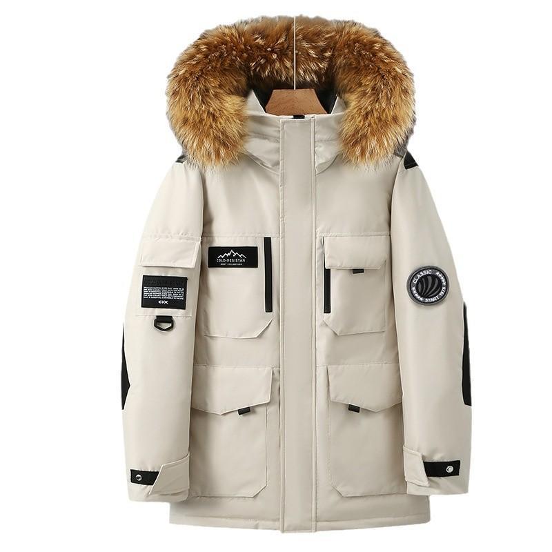 Lined Unisex Down Jacket in Workwear Style