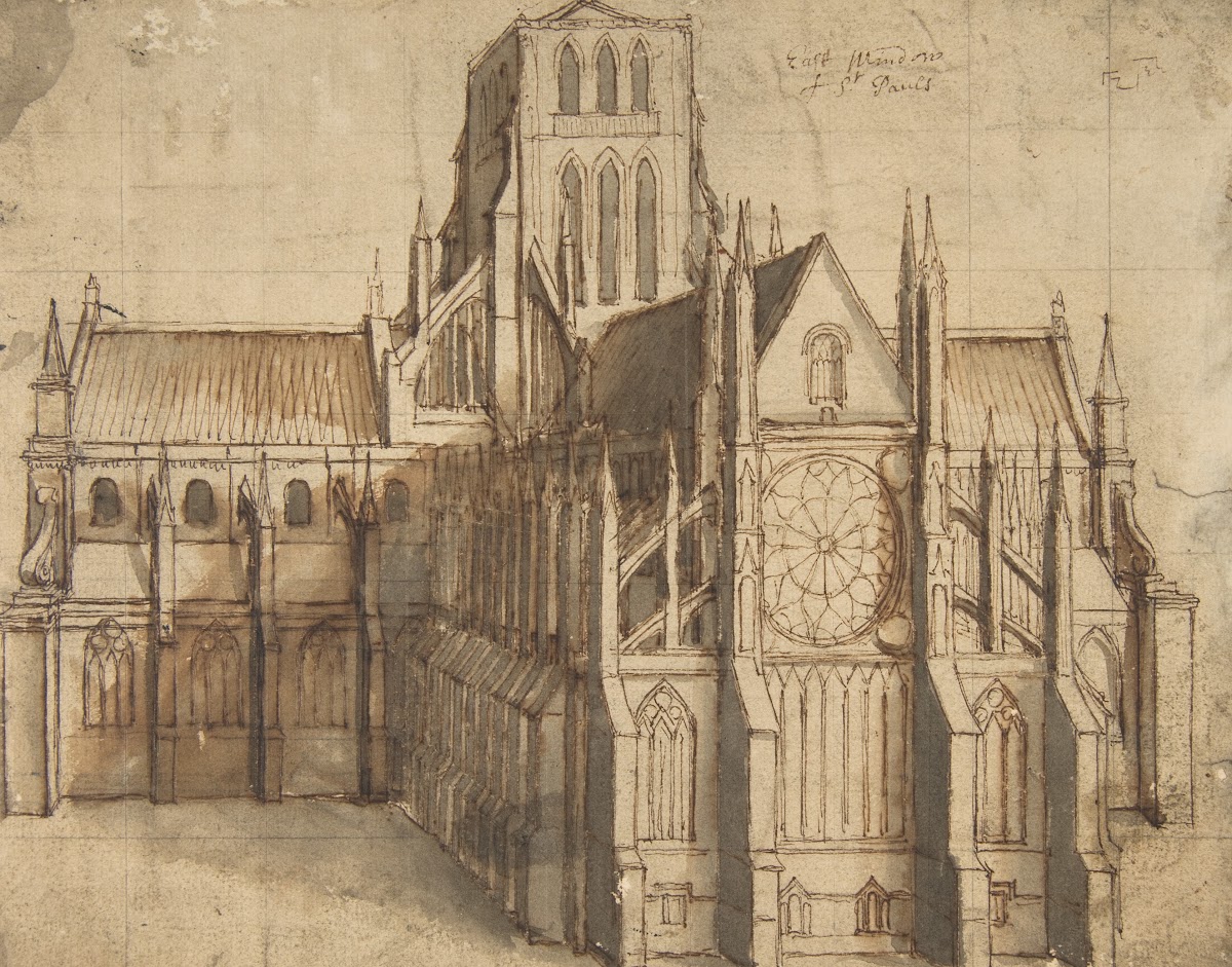 Old St Pauls Cathedral London seen from the East 165658