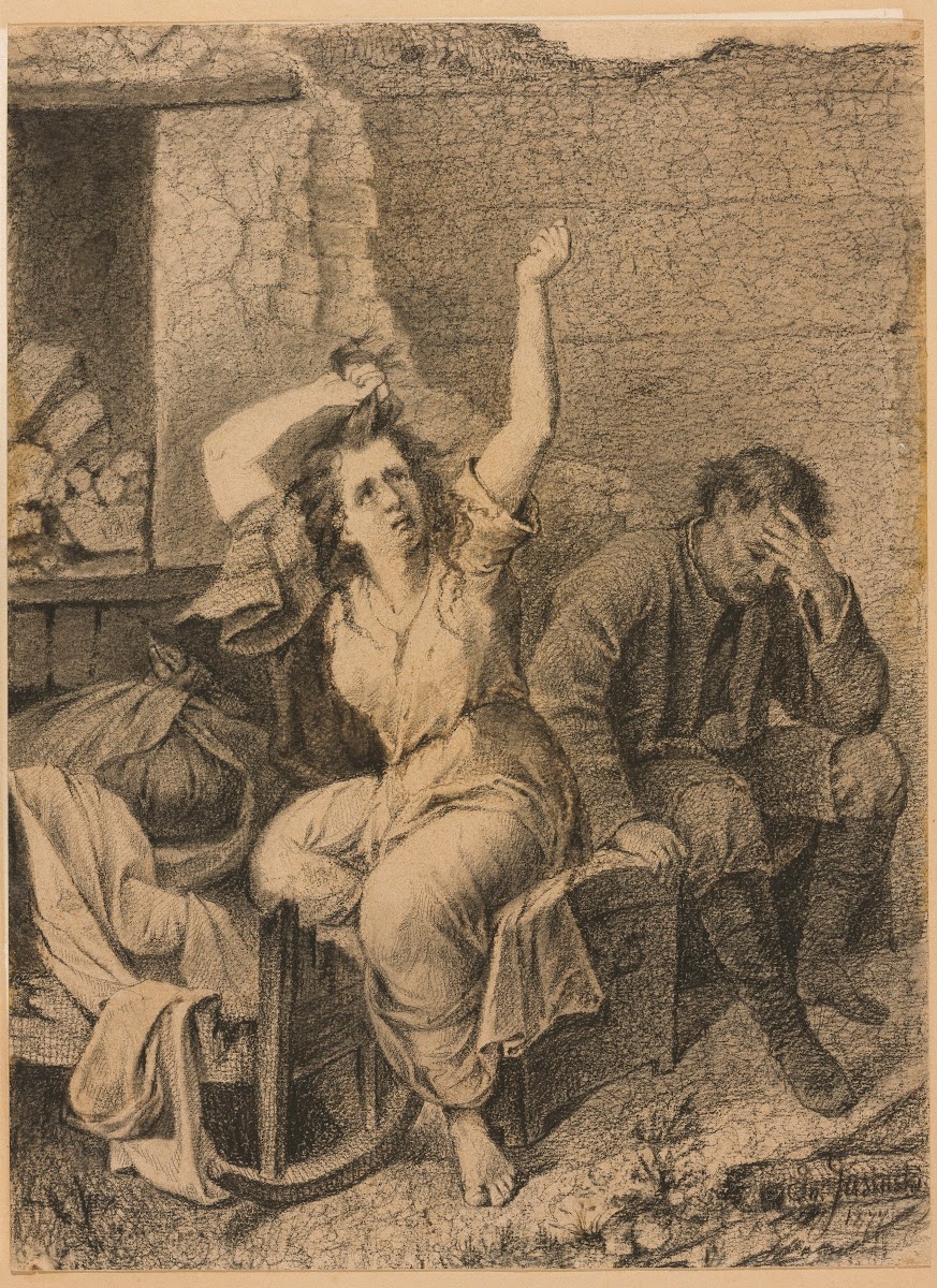 Victims of a fire study for a painting 1877