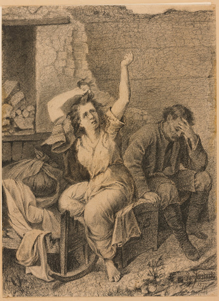 Victims of a fire study for a painting 1877