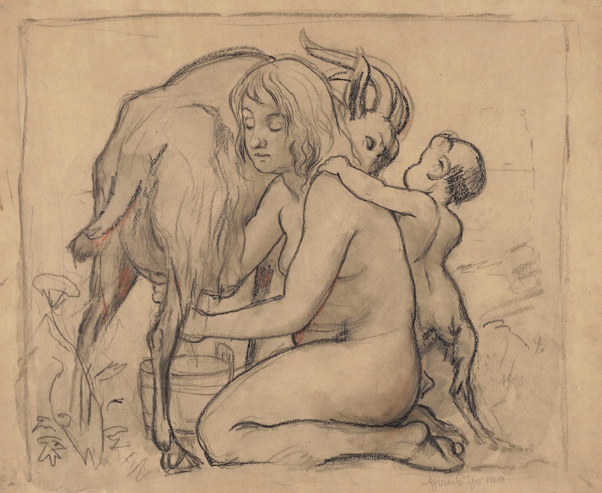 Nymph Milking a Goat 1876