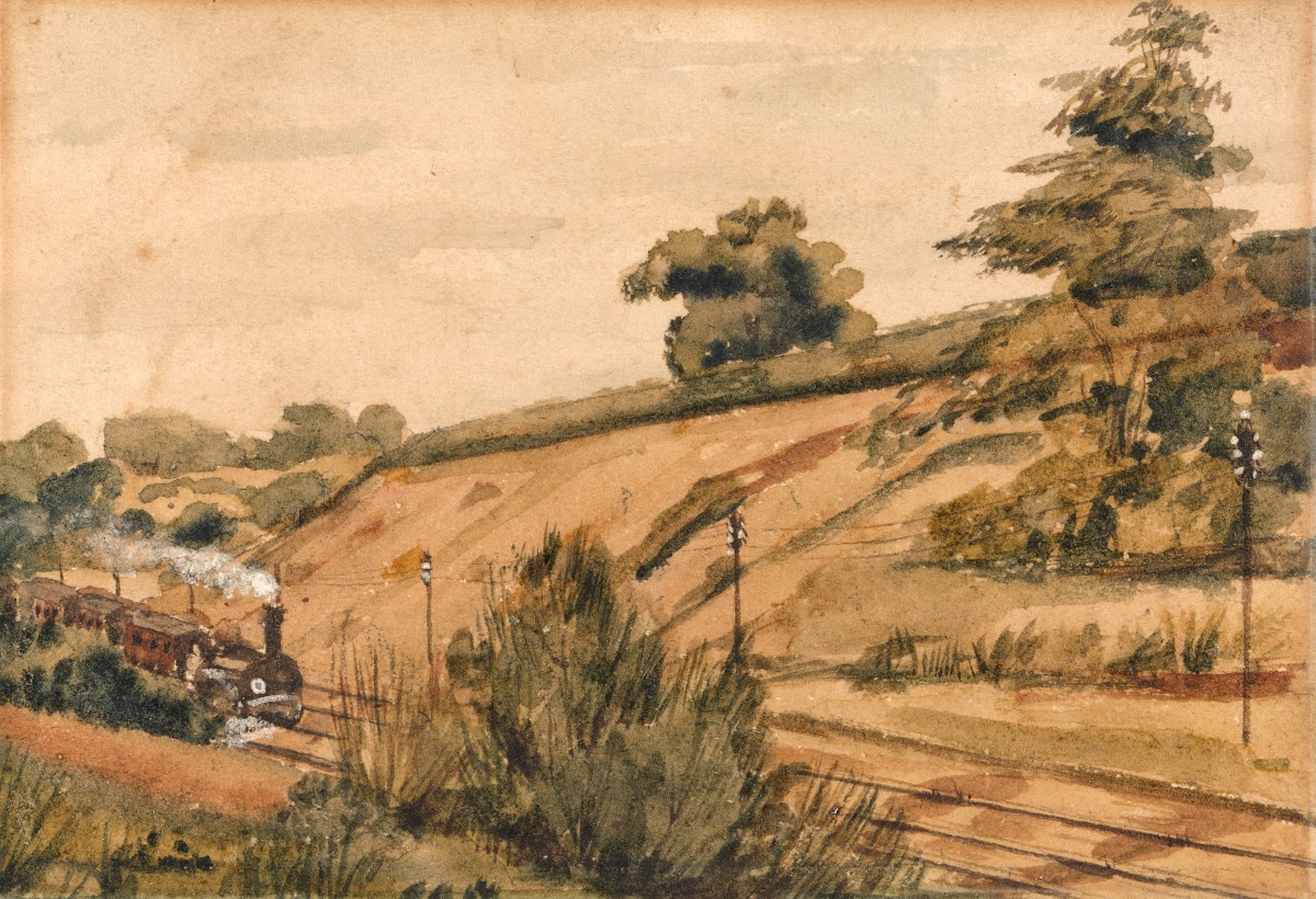 Landscape with train 1854
